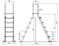 Astral Above Ground Swimming Pool Safety Ladder With Platform -Jacksons Leisure Supplies 1.5m Above ground pool safety ladder 33795.1554376067
