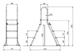 Astral Above Ground Swimming Pool Safety Ladder With Platform -Jacksons Leisure Supplies 1 metre Above ground pool safety ladder 60246.1554374406