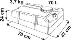 Fiamma 70 Litre Caravan Motorhome On Board Water Tank -Jacksons Leisure Supplies 70L dims 39101.1380208146