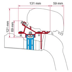 Fiamma F65/F80s Awning Adapter Kit VW Crafter With Roof Rail 2017 Onwards