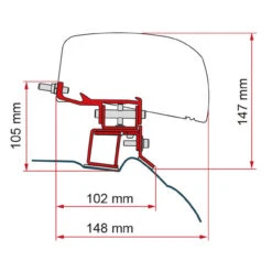 Fiamma F40 VAN Awning Adapter Bracket For Mercedes Vito L2-H1 Campervan -Jacksons Leisure Supplies 98655Z078 79985.1675172745