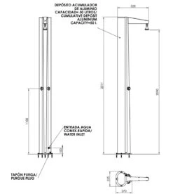 Astral Swimming Pool Solar Shower With 50 Litre Tank -Jacksons Leisure Supplies DIM12 33828 51628.1406042358