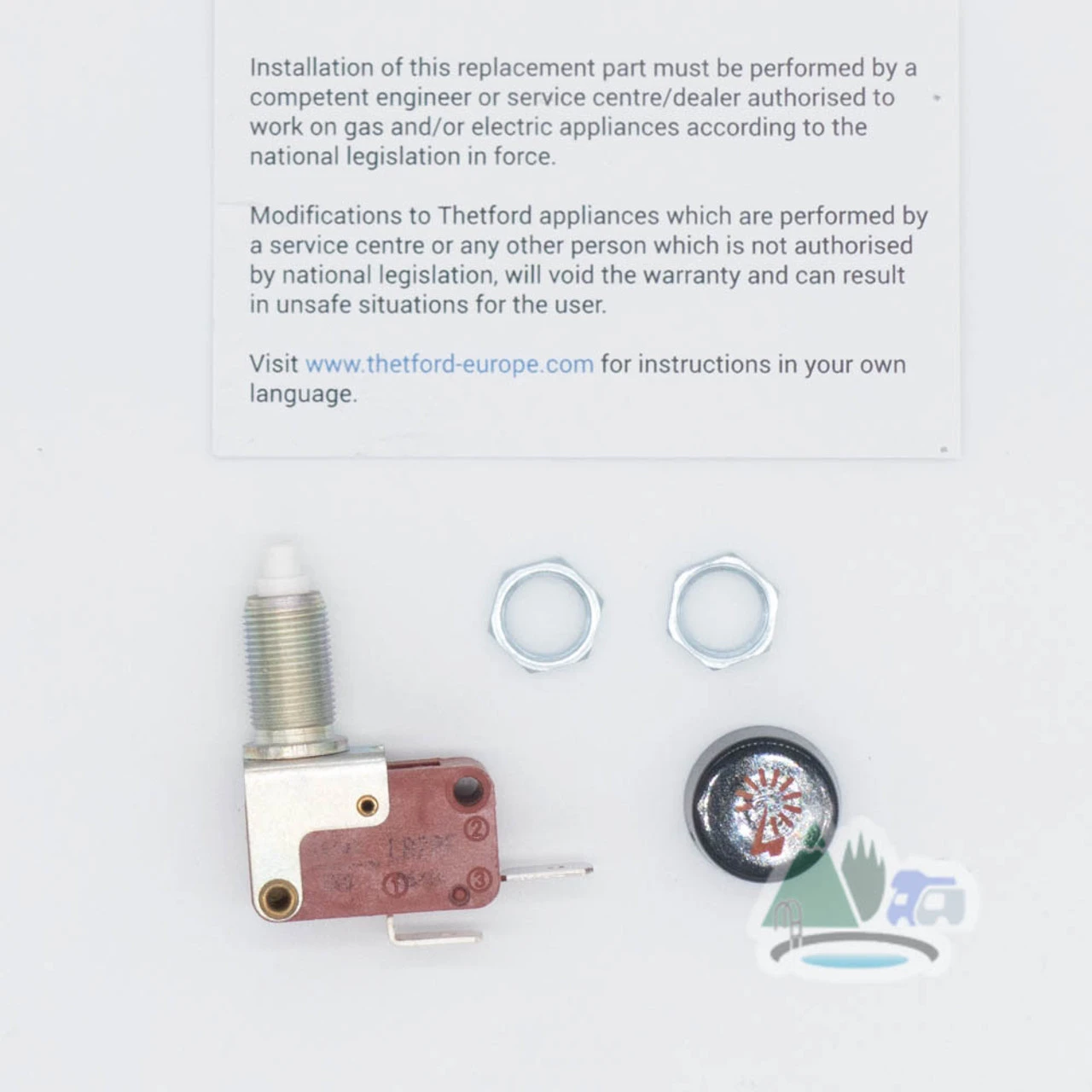 Thetford Spare - Ignition Switch Button With Fixing Nuts - SSPA0384 5 Thetford Spare - Ignition Switch Button With Fixing Nuts - SSPA0384 - Image 5