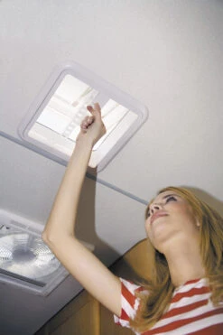 Fiamma White Caravan Roof Light Vent 28 & Turbo 28 -Jacksons Leisure Supplies Fiamma Vent 28 fitted 10119.1659367013