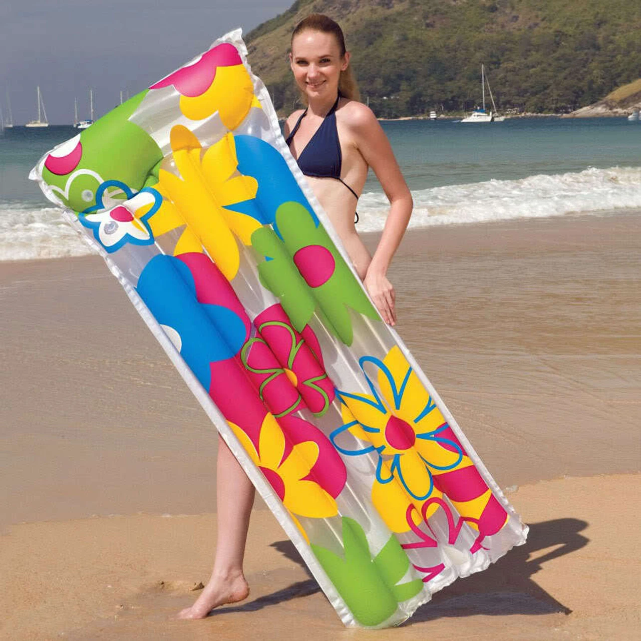 Bestway Deluxe Flowered Swimming Pool Lilo Beach Mat 1 Bestway Deluxe Flowered Swimming Pool Lilo Beach Mat