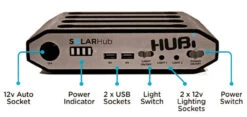 HUBi 2K Power And Lighting System Caravan Solar Hub Kit -Jacksons Leisure Supplies HUBI SOCKETS 35147.1422375423