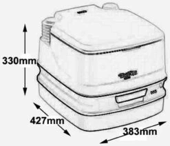 Thetford Porta Potti 145 Qube Portable Camping Toilet -Jacksons Leisure Supplies PPQ 145 dims 01180.1378976041
