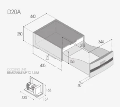 Vitrifrigo D20A 12v Drawer Fridge Freezer For Campervans -Jacksons Leisure Supplies VFD20A DIMS 06517.1635780068