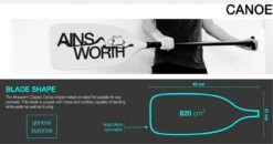 Ainsworth Paddles - Classic C100 Canoe Paddle Alloy Shaft, 145cm -Jacksons Leisure Supplies ainsworth paddles 99702.1575988835