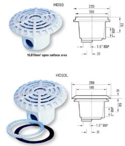 Certikin 6" Anti Vortex Swimming Pool Main Drain -Jacksons Leisure Supplies certikinmaindrains 55105.1475767884