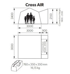Kampa Cross AIR Drive Away Awning For Campervans -Jacksons Leisure Supplies kampa cross air dimensions 84464.1654763652