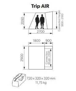 Kampa Trip AIR Drive Away Awning For Campervans & VW -Jacksons Leisure Supplies kampa trip air measurements 29734.1654764751