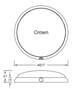 Lumo LED 28 Crown Chrome Caravan Motorhome 12 Volt Ceiling Light -Jacksons Leisure Supplies lumo crown diagram 96087.1418141676