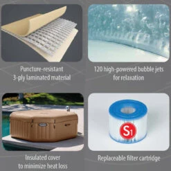 Intex Octagonal Spa Inflatable Jacuzzi Style Portable Hot Tub -Jacksons Leisure Supplies octag spec 2 36513.1427368053