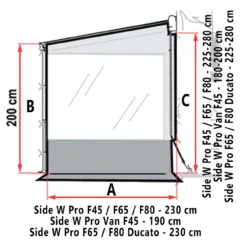 Fiamma Side W Pro - Awning Side Panel For F45, F65, F80 & Van F45 -Jacksons Leisure Supplies side w pro side panels fiamma 50024.1620298301