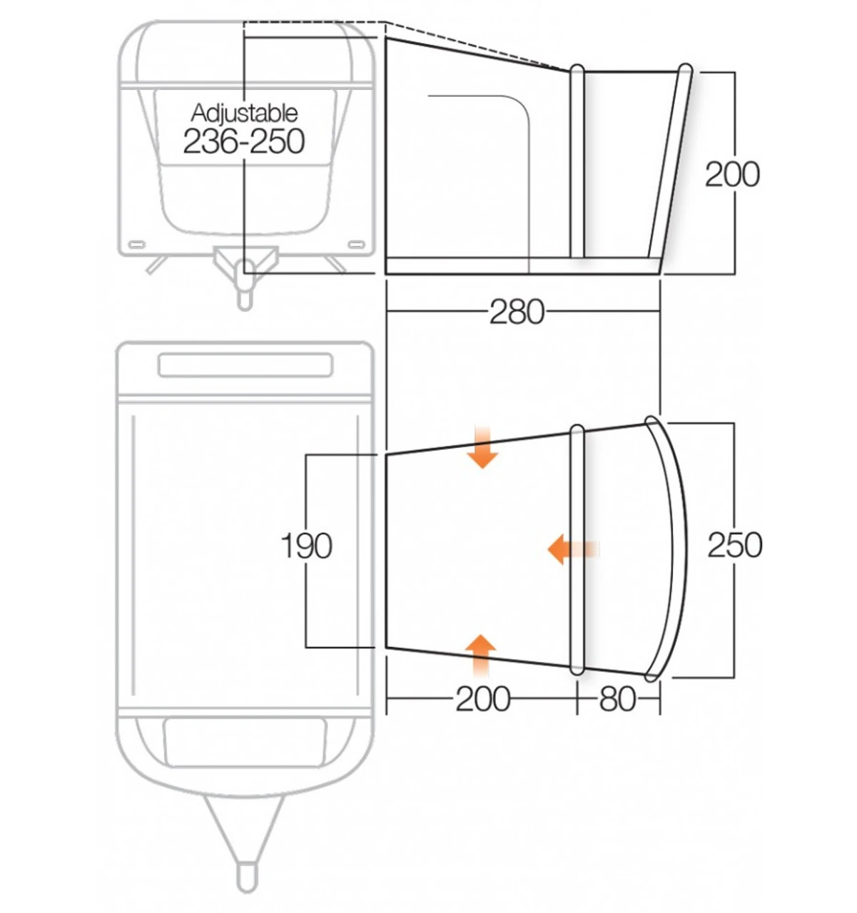 Vango Sonoma II 350cm Air Caravan Motorhome Awning 6 Vango Sonoma II 350cm Air Caravan Motorhome Awning - Image 6