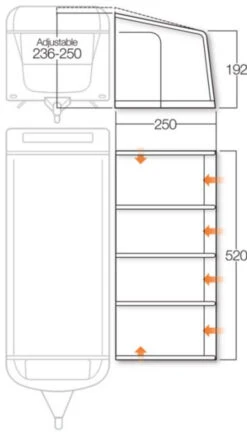 Vango Varkala Connect Caravan Airbeam Awning -Jacksons Leisure Supplies vango 2018 awnings floorplan varkala 520 77639.1511266982