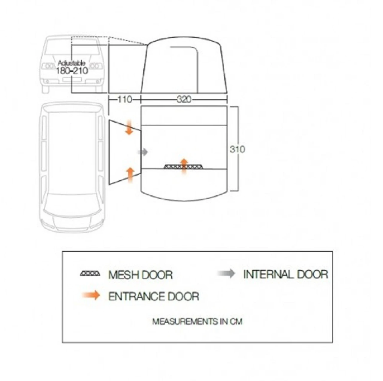 Vango Cove II Poled Drive Away Campervan Awning - Low 7 Vango Cove II Poled Drive Away Campervan Awning - Low - Image 7