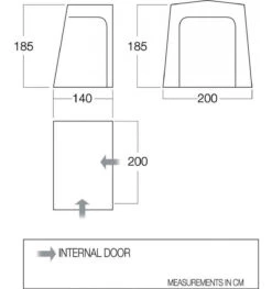 Vango Bedroom Inner Tent BR004 For Magra Tolga -Jacksons Leisure Supplies vango sports awning bedroom magra tolga 87087.1674485207