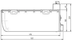 Whale Expanse Balanced Flue Gas Water Heater For Motorhomes -Jacksons Leisure Supplies whale Expanse Water Heater Side View Dimensions 44675.1541073892